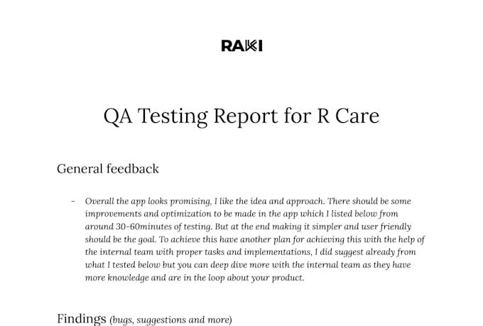 professionally test your website to find bugs and suggest improvements